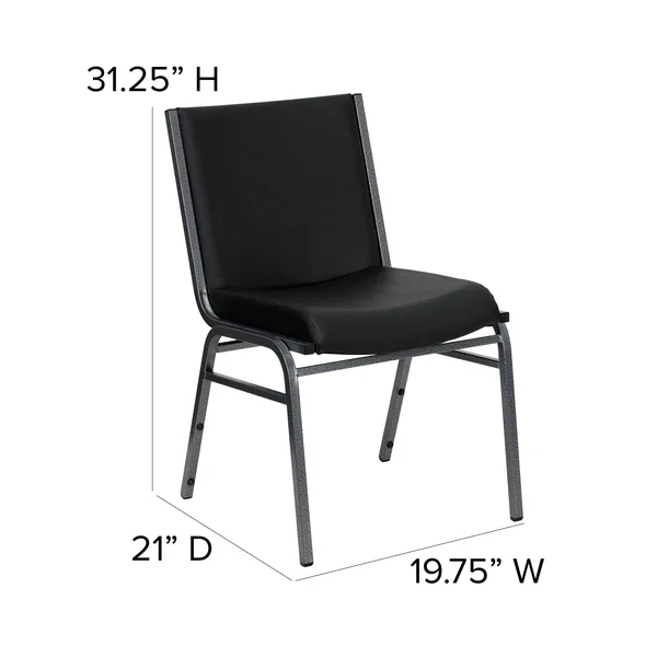 Lancaster Home Hercules Series Black Metal Stack Chair - Size: Beige