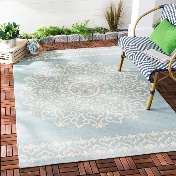 Safavieh 6&-7x22 x 6&-7x22 Square Beach House BHS183Q Red Creme Rug