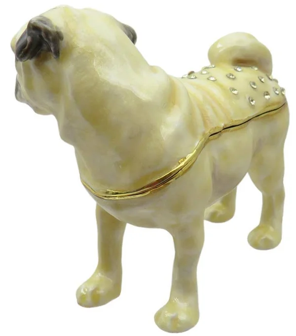 Pug Jeweled Trinket Box with Swarovski Crystals.