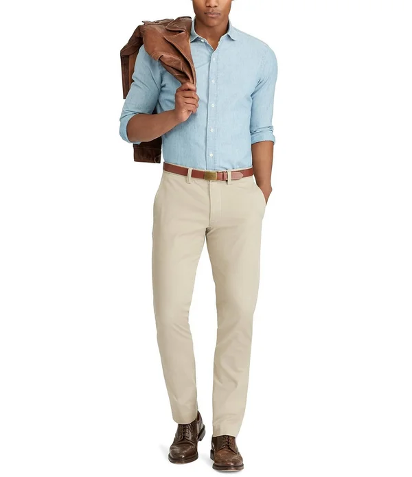 Polo Ralph Lauren Men's Straight-Fit Bedford Stretch Chino Pants - Perfect Grey
