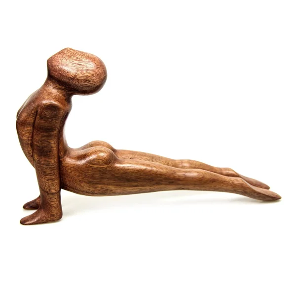 NOVICA Brown Yoga Suar Wood Sculpture, 7x22 Tall &Yoga Cobra Pose&