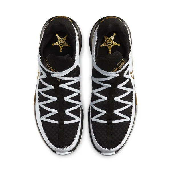 Nike Lebron 17 Low - Mens Basketball Shoes - White/Metallic Gold/Black, Size 7.5