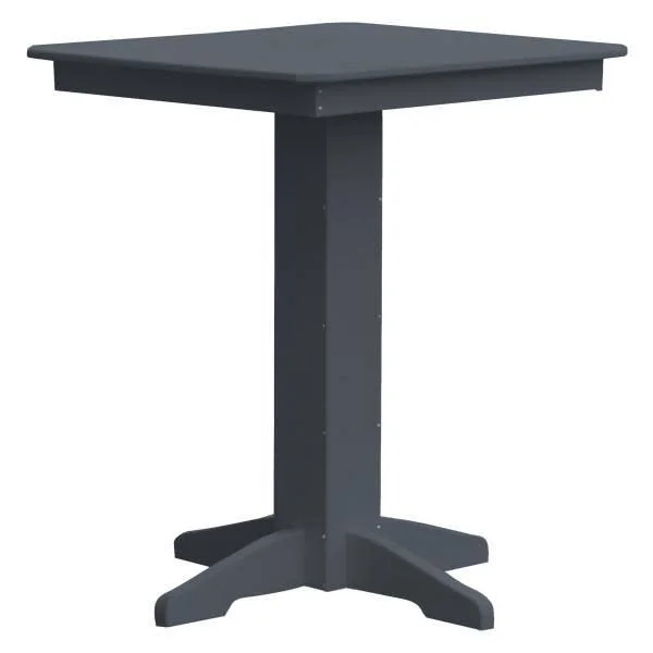 Recycled Plastic Square Bar Table 44x22 - Tropical Lime, Without Umbrella Hole