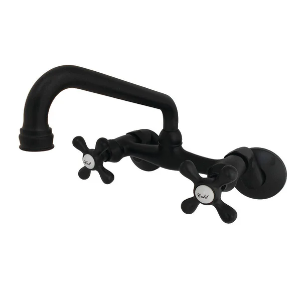 Kingston Brass Ks213sb Magellan 6x22 Adjustable Center Wall Mount Kitchen Faucet, Brushed Brass