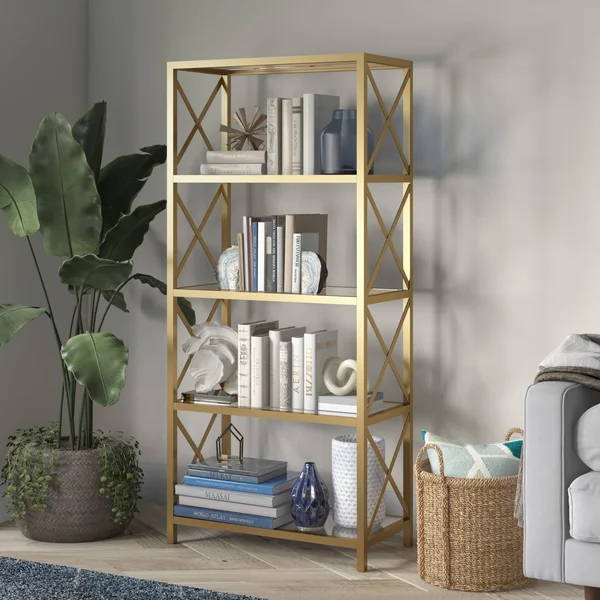 Celine Bookcase - 18x22 Wide Blackened Bronze