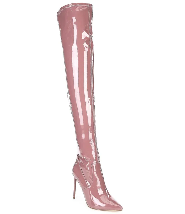 Steve Madden Viktory Over The Knee Boot, Size 5.5 in Mauve Pat at Nordstrom