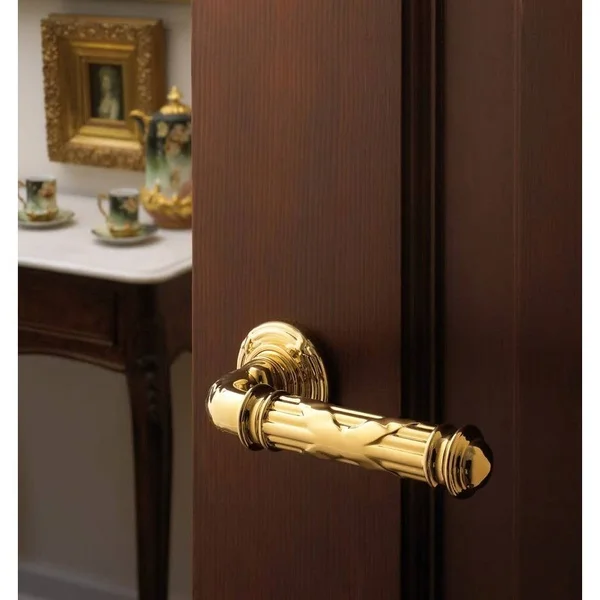 Baldwin 5122030MR Mr Pair of Bethpage Estate Levers Without Rosettes Polished Brass