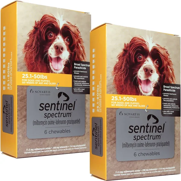 Sentinel Spectrum Yellow - 25.1-50 lbs, 6 ct