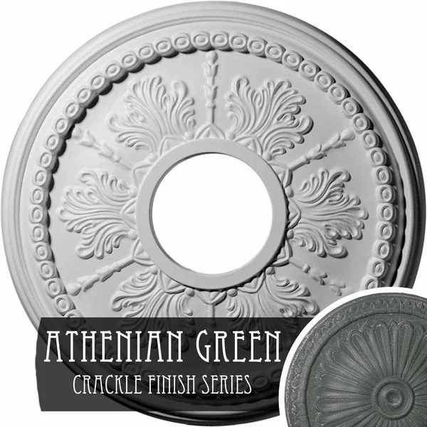 13 7/8x22OD x 3 3/4x22ID x 1 1/4x22P Tirana Ceiling Medallion (Fits Canopies Up to 4 3/4x22) - Hand-Painted Antique Copper