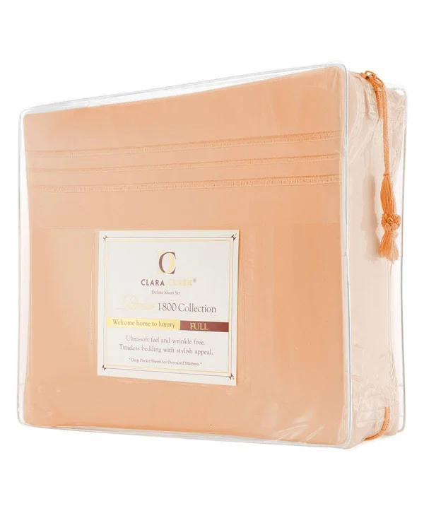 Clara Clark Premier 1800 Series Deep Pocket 4 pc. Sheet Set, California King - Orange