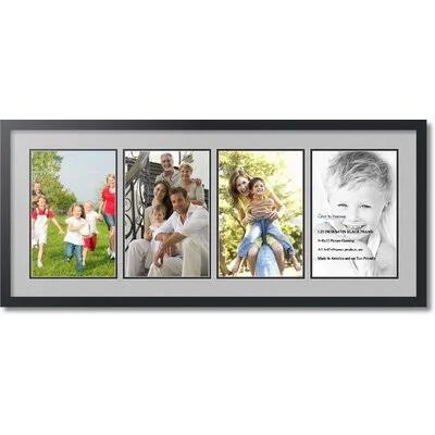 Aiello Collage Picture Frame Red Barrel Studio Color: Gray - Picture Size: 4x22 x 5x22