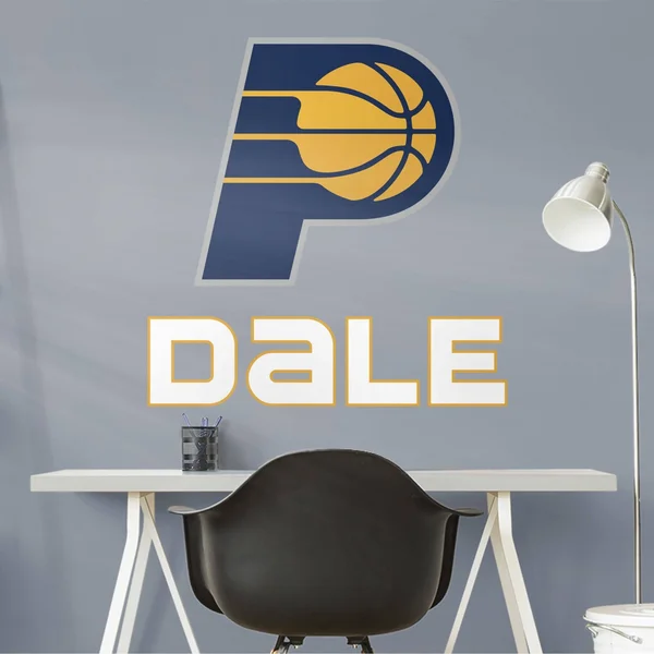 Indiana Pacers: Stacked Personalized Name - Officially Licensed NBA TRANSFER Wall Decal in Yellow by Fathead - Vinyl