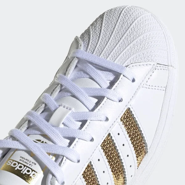 Adidas Superstar Shoes White/Gold G55658 - 7.5