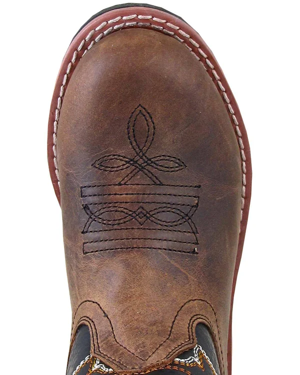 Smoky Mountain Western Boots Boys Buffalo Leather Brown Black 3892