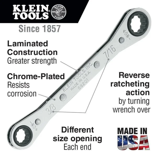 Klein Tools 68221 5 Piece Ratcheting Box Wrench Set