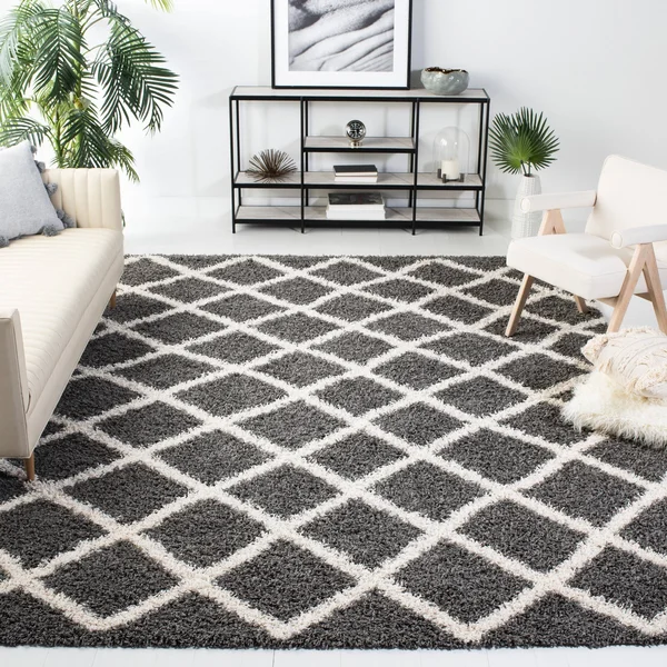 Safavieh Area Rug - Dallas Shag, Dark Grey, Ivory, 8& 6x22 x 12& 0x22