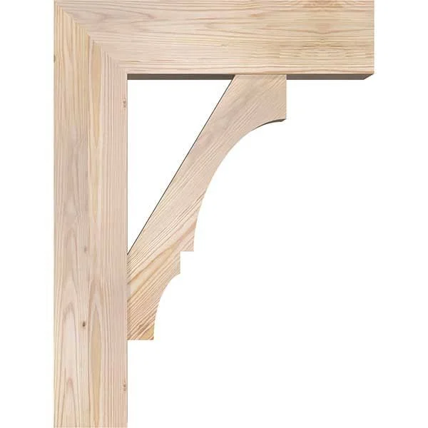 Ekena Millwork 1462176 7 1/2x22W x 24x22D x 32x22H Balboa Block Smooth Bracket w/ Offset Brace, Douglas Fir