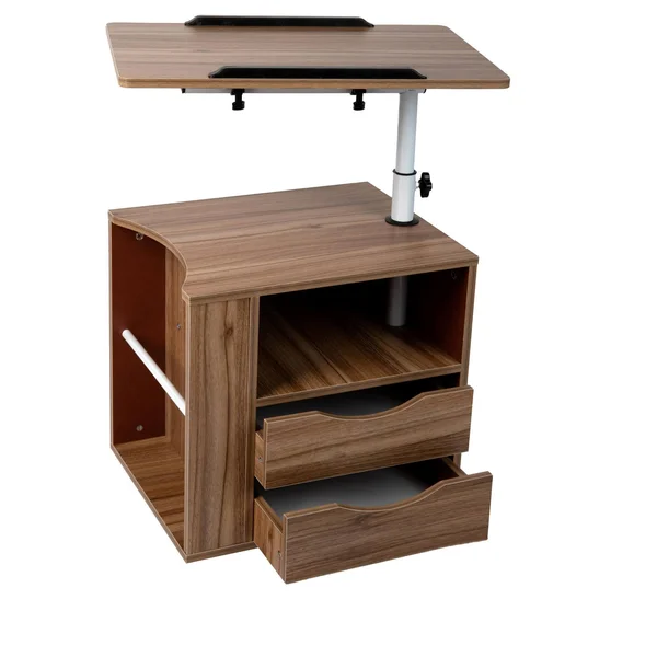 Mind Reader Bedside Workstation Adjustable Desk - Brown
