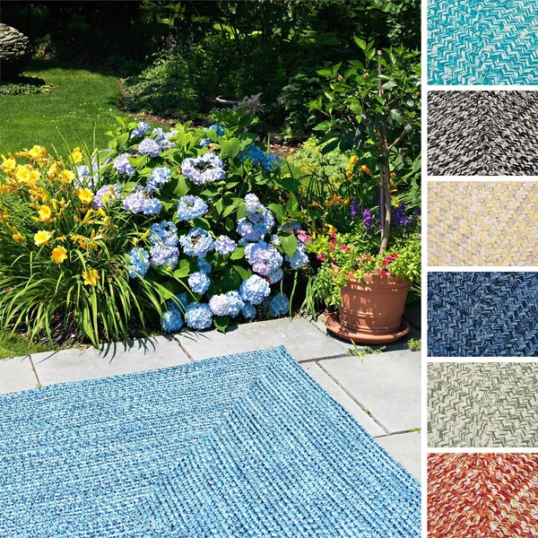 Ocean&s Edge Braided Outdoor Rug - 5& x 7& - Grass Green