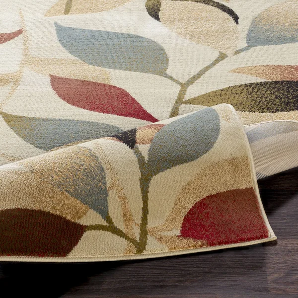 Transitional BHS-0058098 Turkish Poly Beige Floral Rug, 10' x 13'