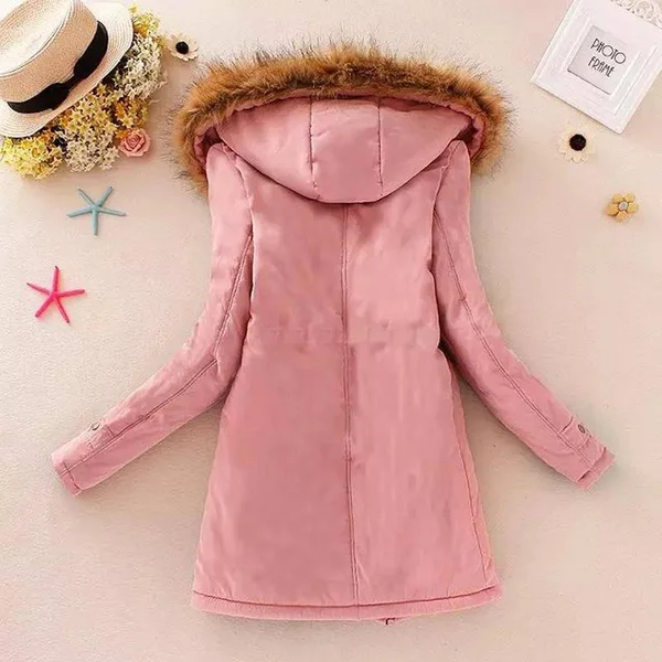 2018 Women Winter Thicken Warm Coat Female Autumn Hooded Cotton Fur Plus Size Basic Jacket Outerwear Slim Long Ladies Chaqueta L