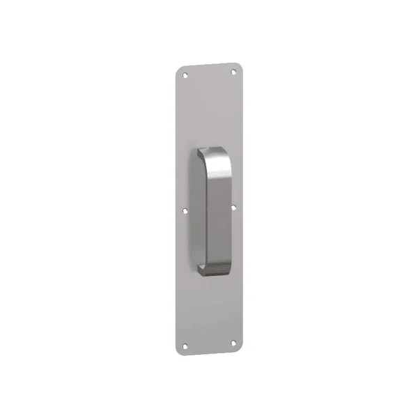 Hager 92G-3x12 3x22 x 12x22 1/2x22 Radius Corner 0.125x22 Gauge Pull Plate with Rectangular Wrought Pull on 8x22 Center from The