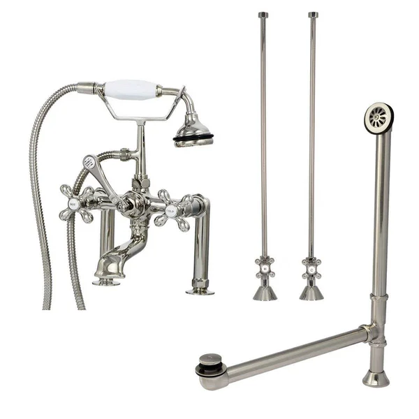 Randolph Morris Clawfoot Tub Rim Mount Faucet Set RMFAUCETSET1PN