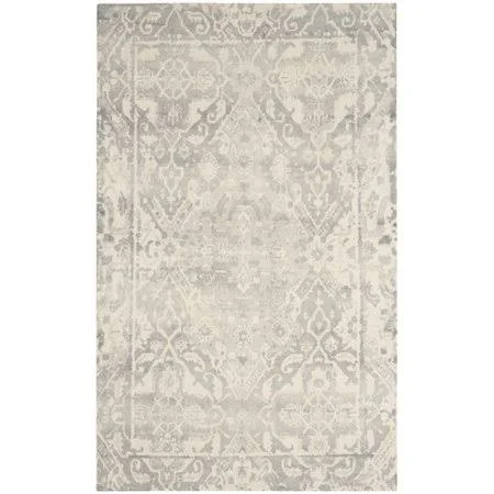 August Grove Katy Hand-Tufted Light Gray, Ivory Area Rug, Size: Rectangle 4& x 6&