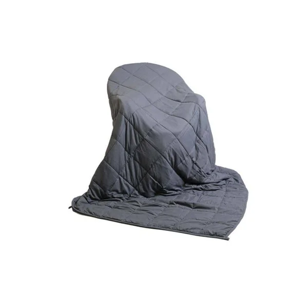 Bibb Home Weighted Blanket with Reversible Removable COVER, Silver, 60x22 x 80x22 - 15 lb