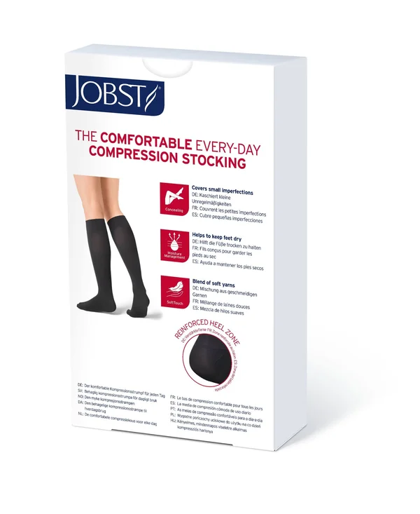 Jobst Opaque Knee High 20-30 mmHg Compression Stockings - Open Toe, X-Large, Natural