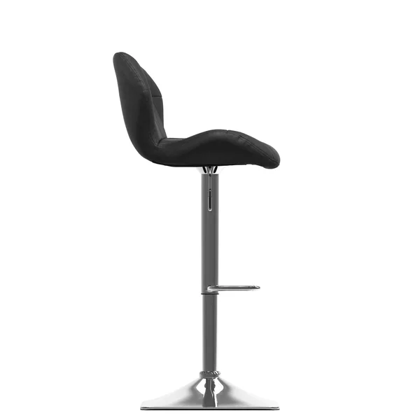 CorLiving Adjustable Barstool in Black Bonded Leather - Set of 2