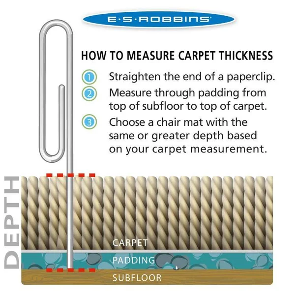 ES Robbins Chair Mat for Carpet - Low Pile, 46x22 x 60x22 with Lip, Clear