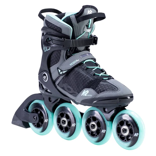 K2 VO2 S 90 Pro Womens Inline Skates, Gray/Teal, 10.5