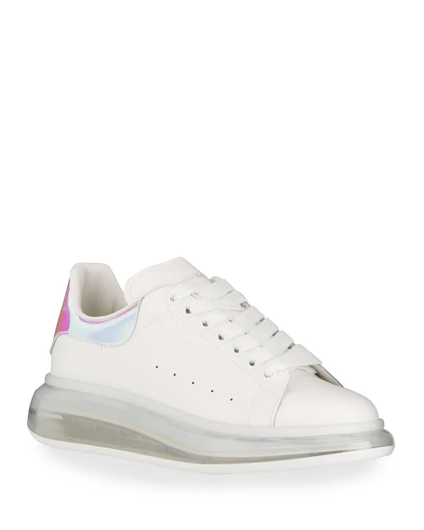 Alexander McQueen Men's Larry Fantasy Oversized Transparent-Sole Sneakers, White, Men's, 12D, Sneakers & Trainers Sneakers