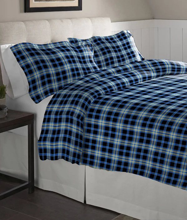 Pointehaven Flannel Oversized Duvet Set - Full/Queen, Ashby Plaid