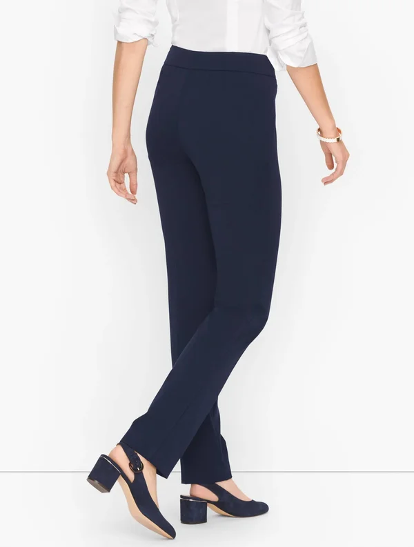 Refined Bi-Stretch Straight Leg Pants - Black - 16 Talbots