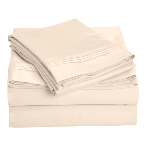Superior 1000 Thread Count Wrinkle Resistant Soft Tencel Blend Bed Sheet Set - Ivory - King