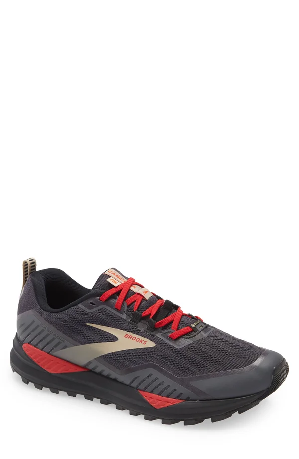 Brooks Men's Cascadia 15 GTX Waterproof Trail Running Shoes - Black/Red