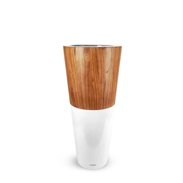 Le Present Lux Natura 36-Inch Fiberglass/Wood Pot - Black