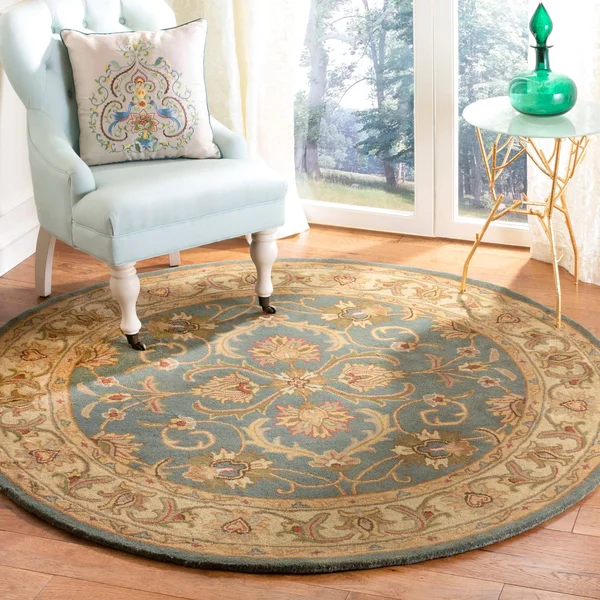 Safavieh Heritage HG811B 3&6x22 x 3&6x22 Round Blue - Beige Area Rug