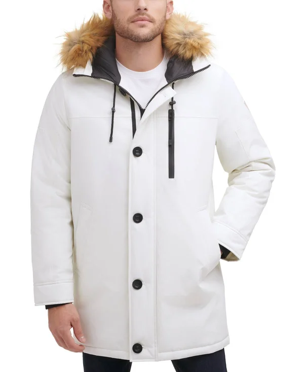 Guess Men's Heavy Weight Parka Jacket - Jet Black