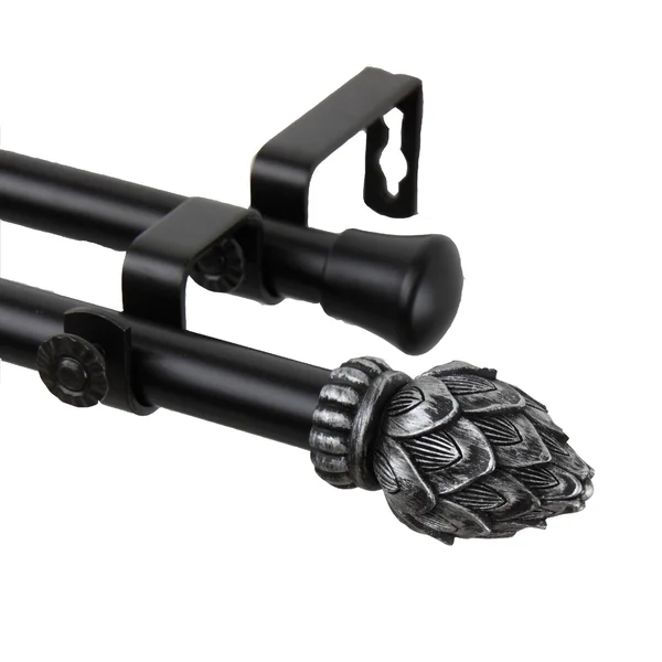 Rod Desyne Bud Double Curtain Rod - Black
