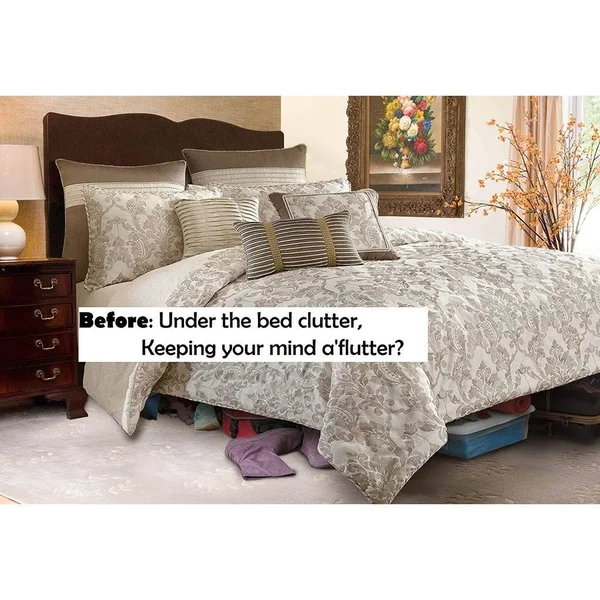 Harmony Lane Classic Tailored Bed Skirt with 18 Drop - Queen, Black