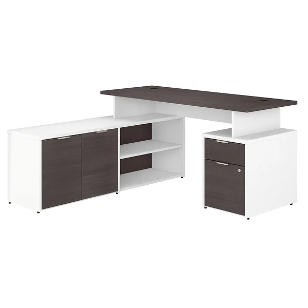 BBF Bush Business Furniture Jamestown 60W L Shaped Desk with Drawers