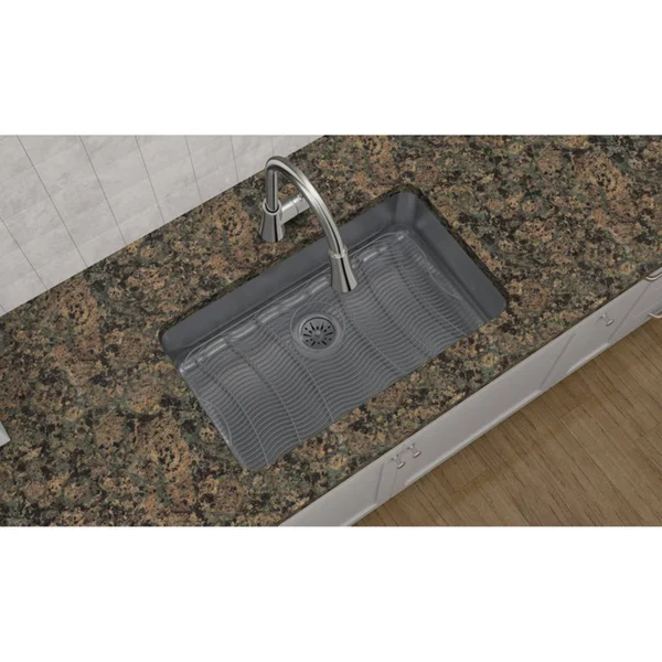 Elkay Lustertone ELUH2816PD Single Bowl Undermount Stainless Steel Kitchen Sink with Perfect Drain