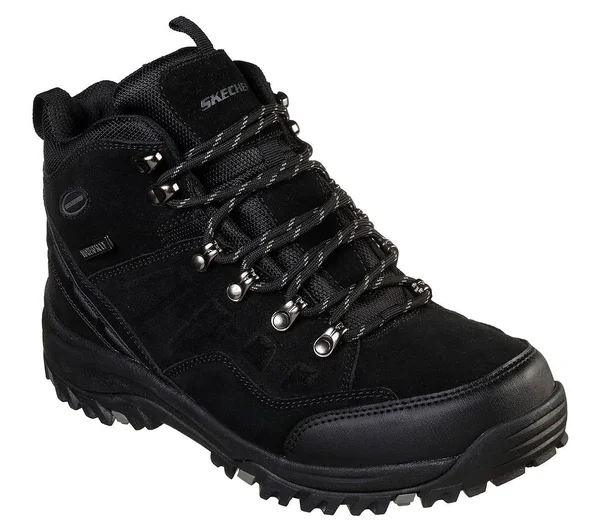 Skechers Men's Relaxed Fit Relment Pelmo Hiking Boot, Black, Size: 7.5