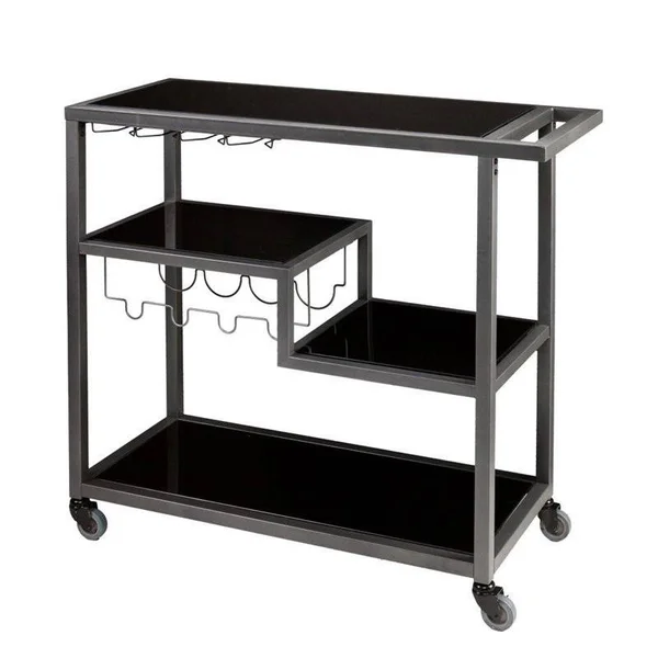 Pemberly Row Bar Cart in Gunmetal Gray