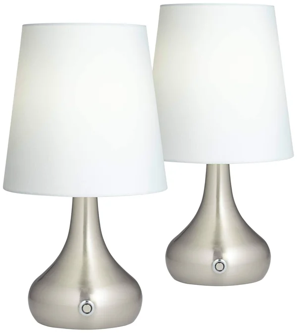 360 Lighting Firefly Nickel Battery Powered LED Table Lamps Set of 2