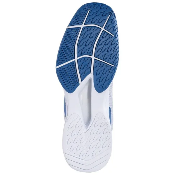 Babolat Men's Jet Tere Tennis Shoes White and Blue, White, 11