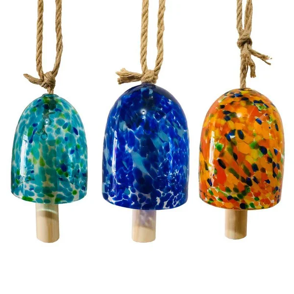 Meadowcreek 8050440 8 in. Assorted Glass Bell Wind Chime Case - Pack of 6